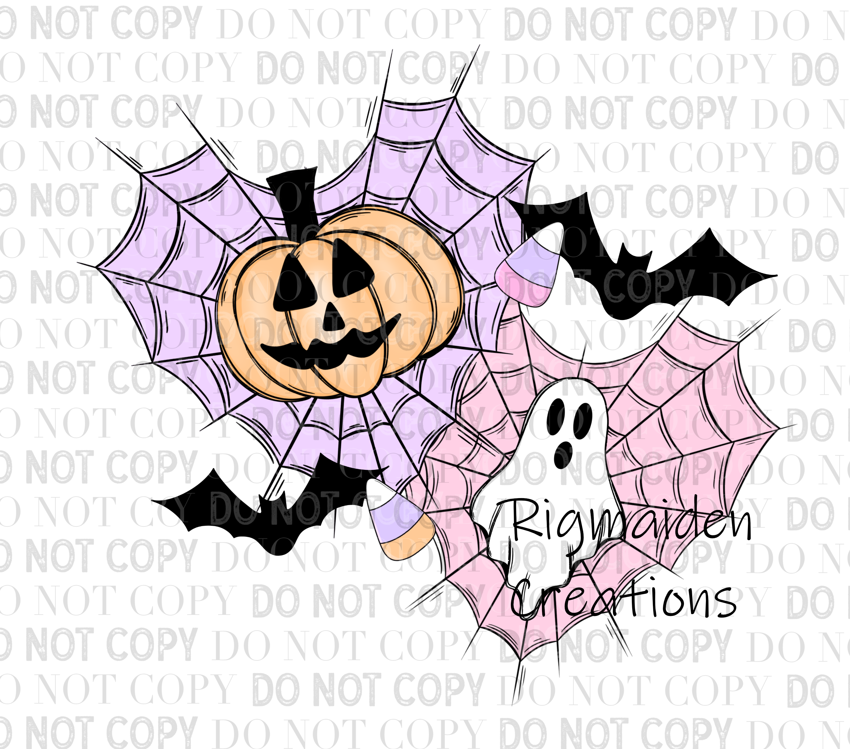 Pastel Web Hearts 3.5" Clear Vinyl Decal