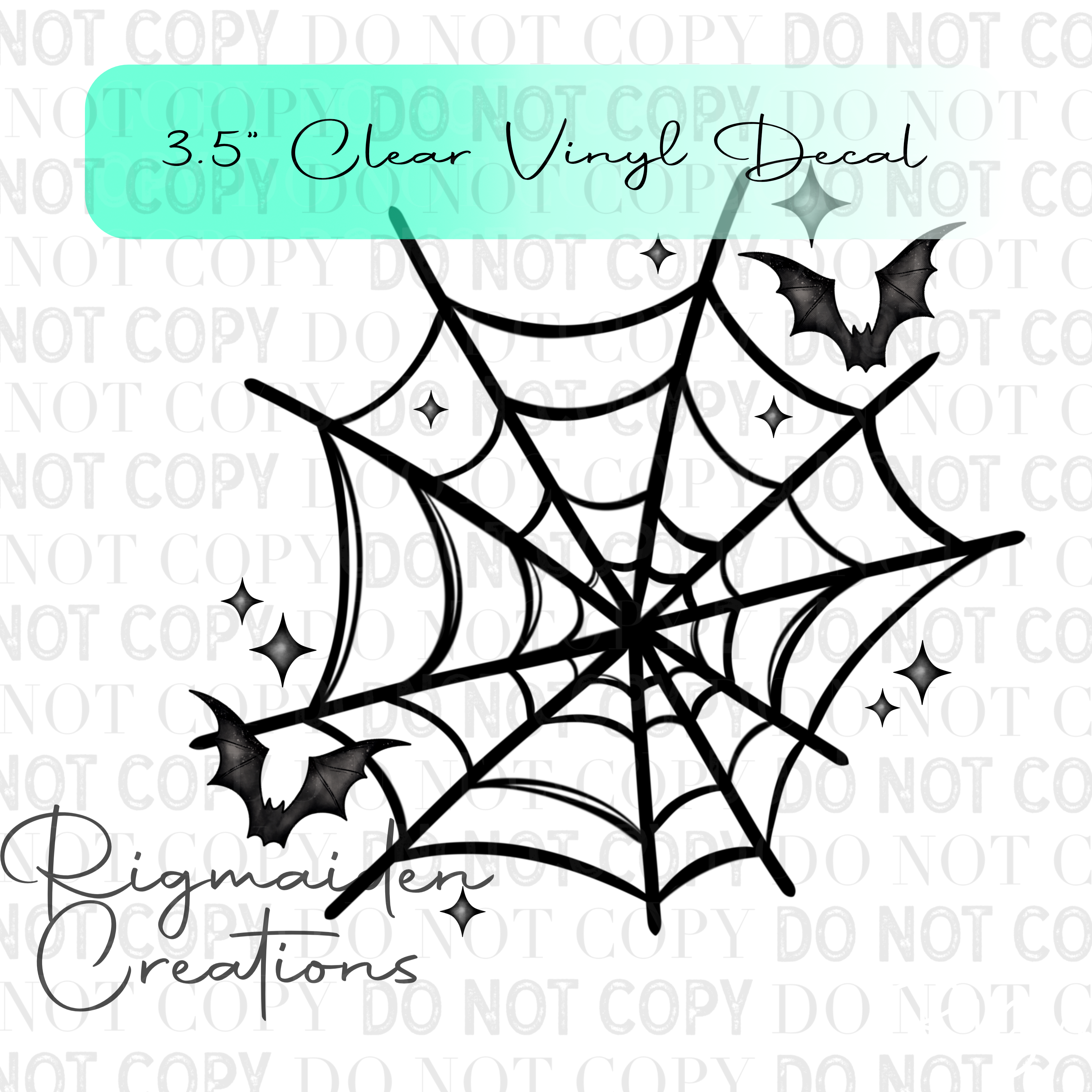 Bat w/ Web 3.5" Clear Vinyl Decal
