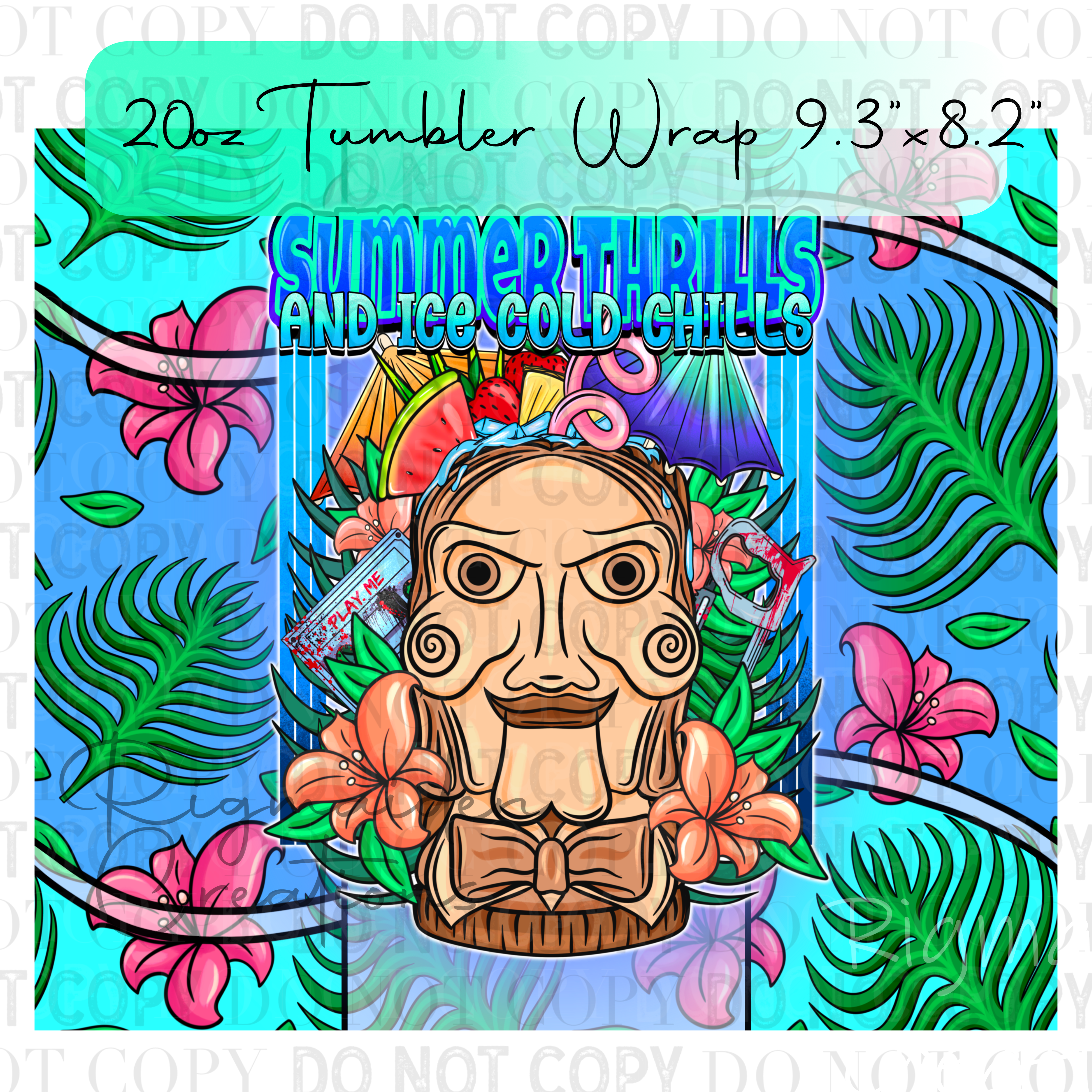 Jigsaw Tiki Terror 20oz Tumbler Wrap