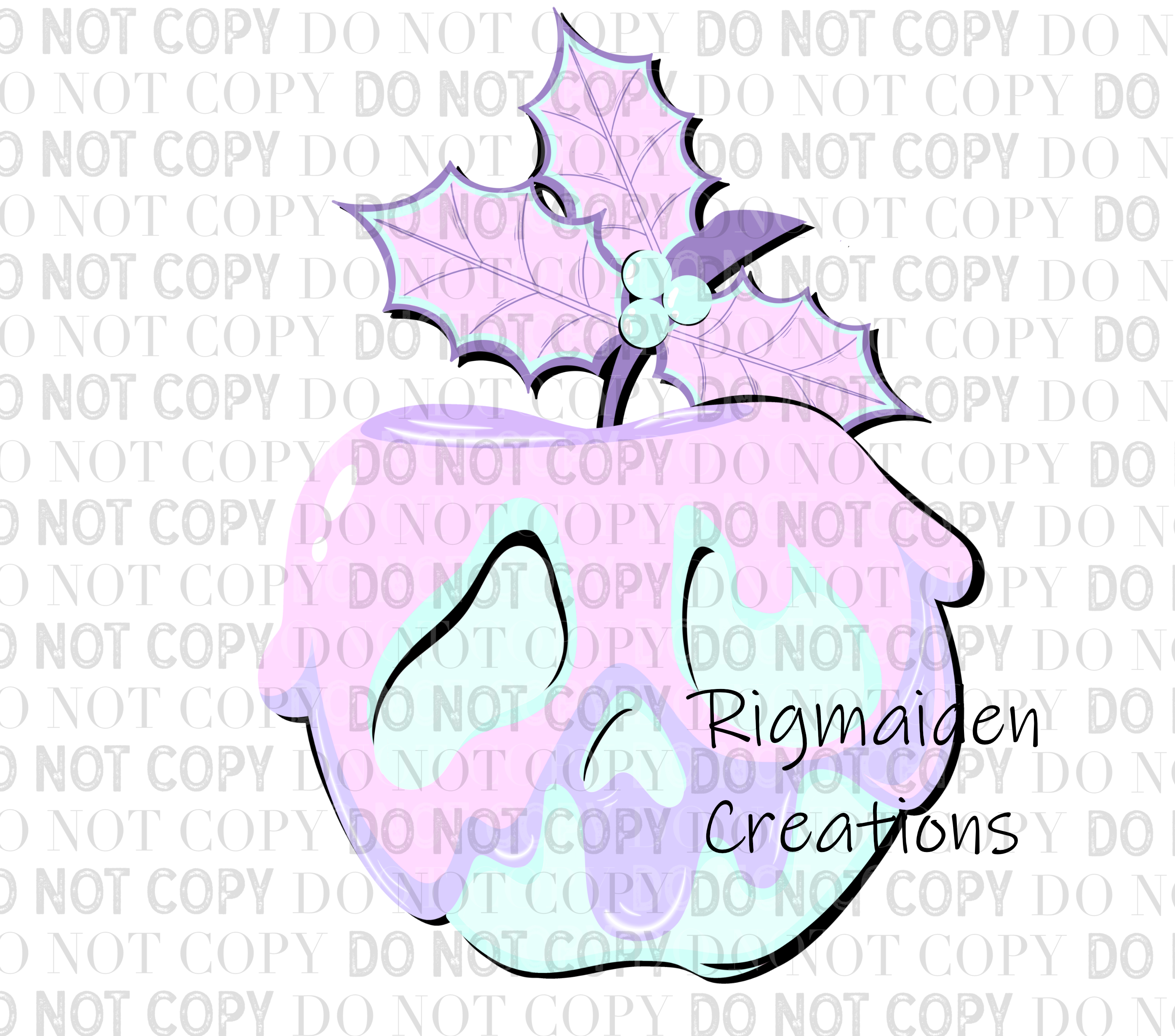 Pastel Apple 3.5" Clear Vinyl Decal