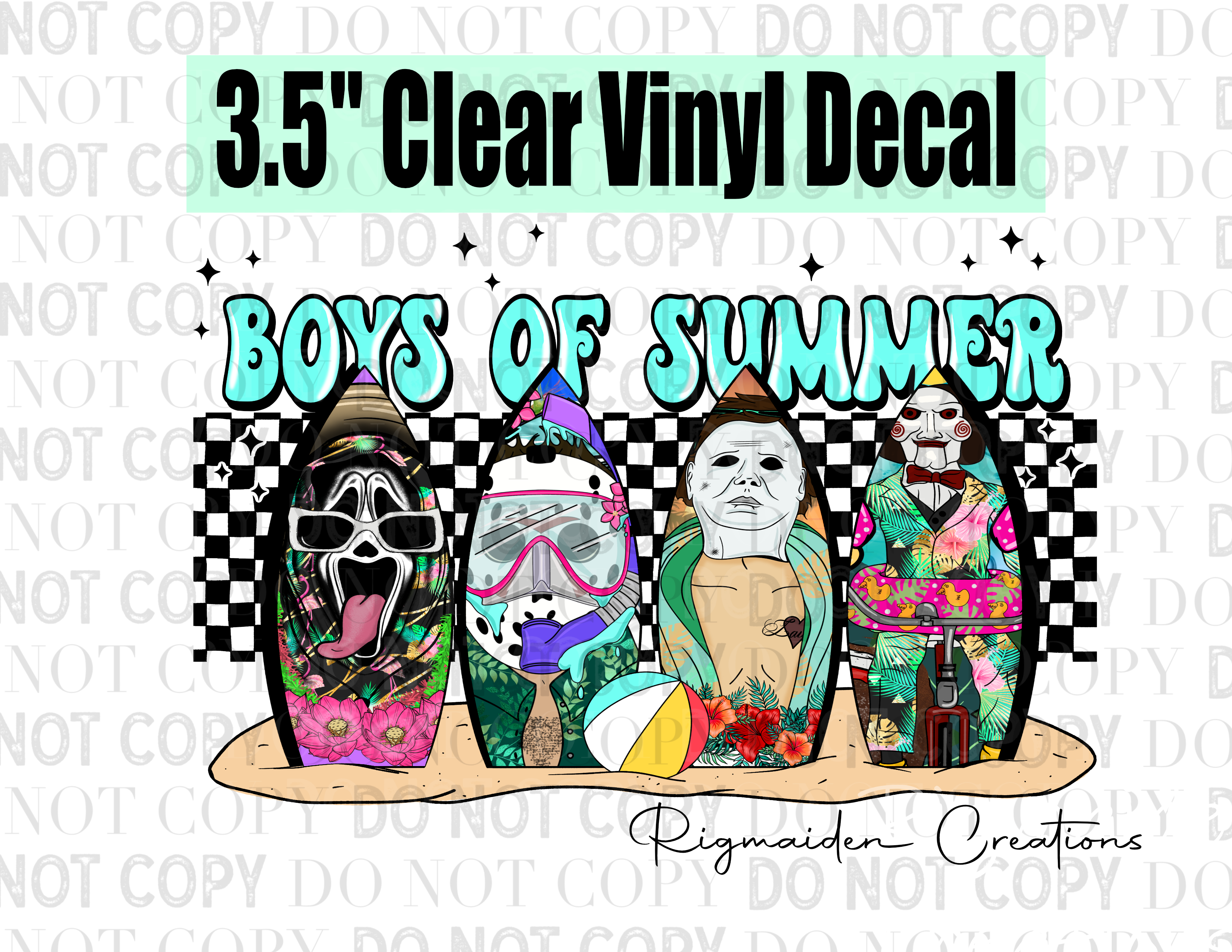 Boys of Summer 3.5" Clear Vinyl Decal