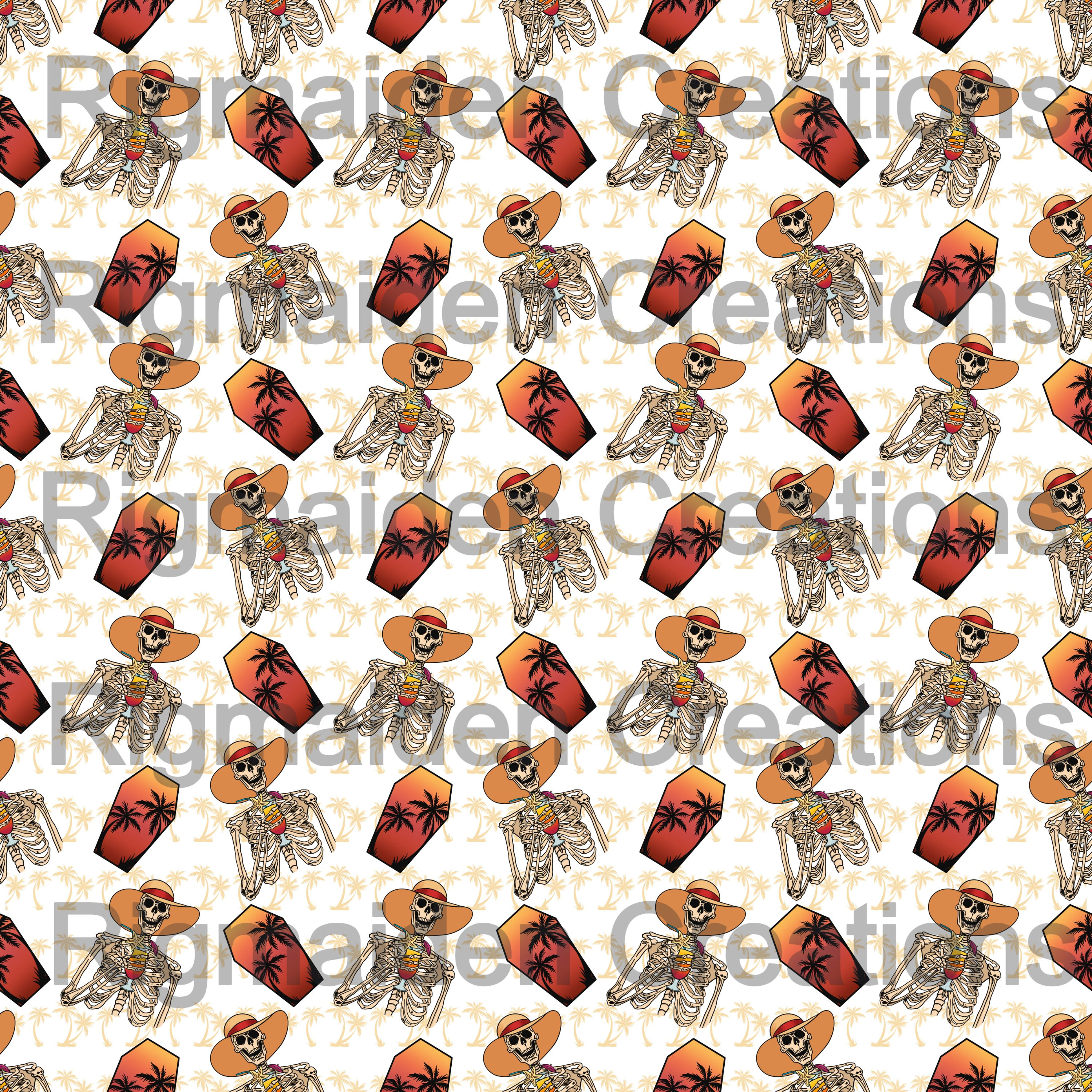 Beach Skeleton 2 Seamless Patterned Vinyl 12x12