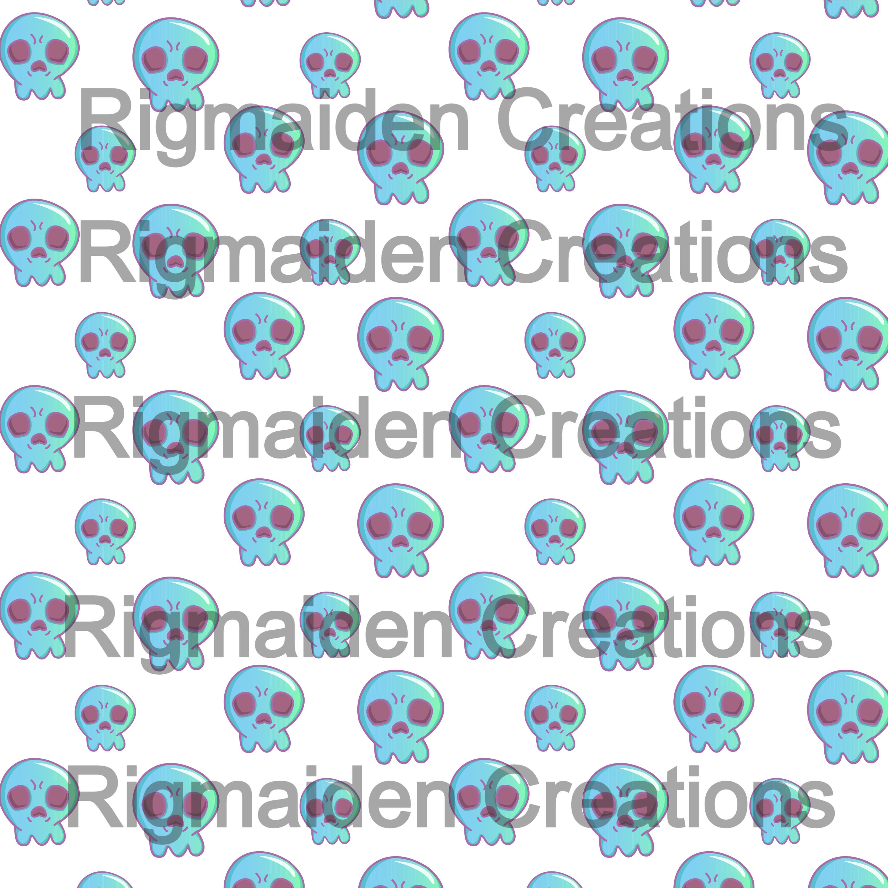 Pastel Goth Skulls Patterned Vinyl 12x12