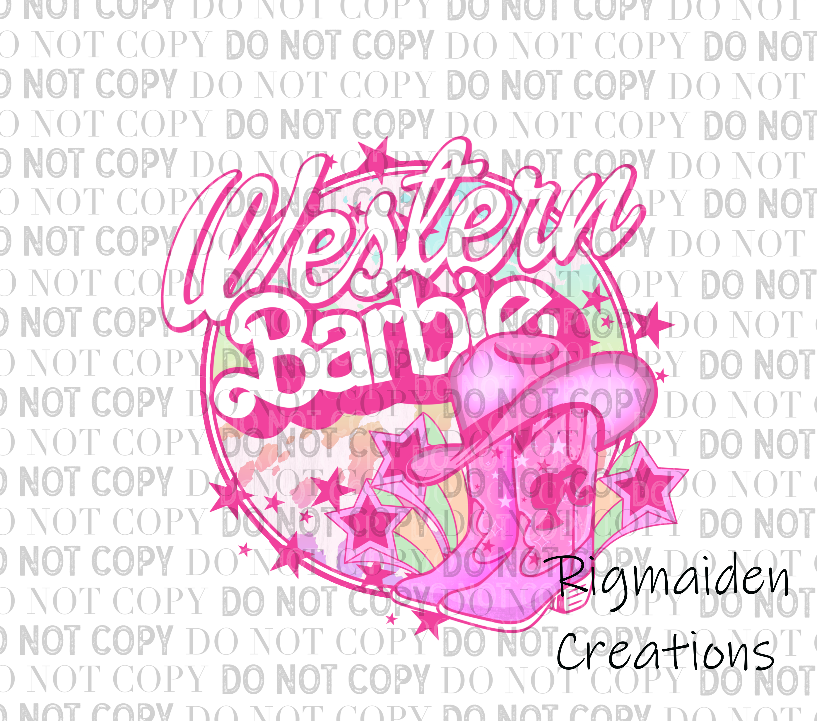 Western Barbie Boots 3.5" Clear Vinyl Decal