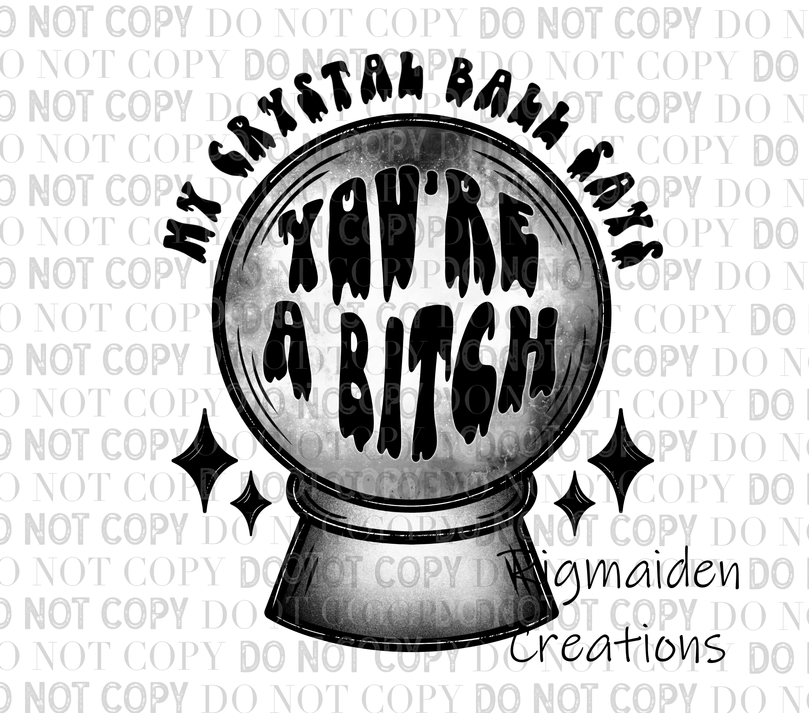 Crystal Ball Bitch 3.5" Clear Vinyl Decal
