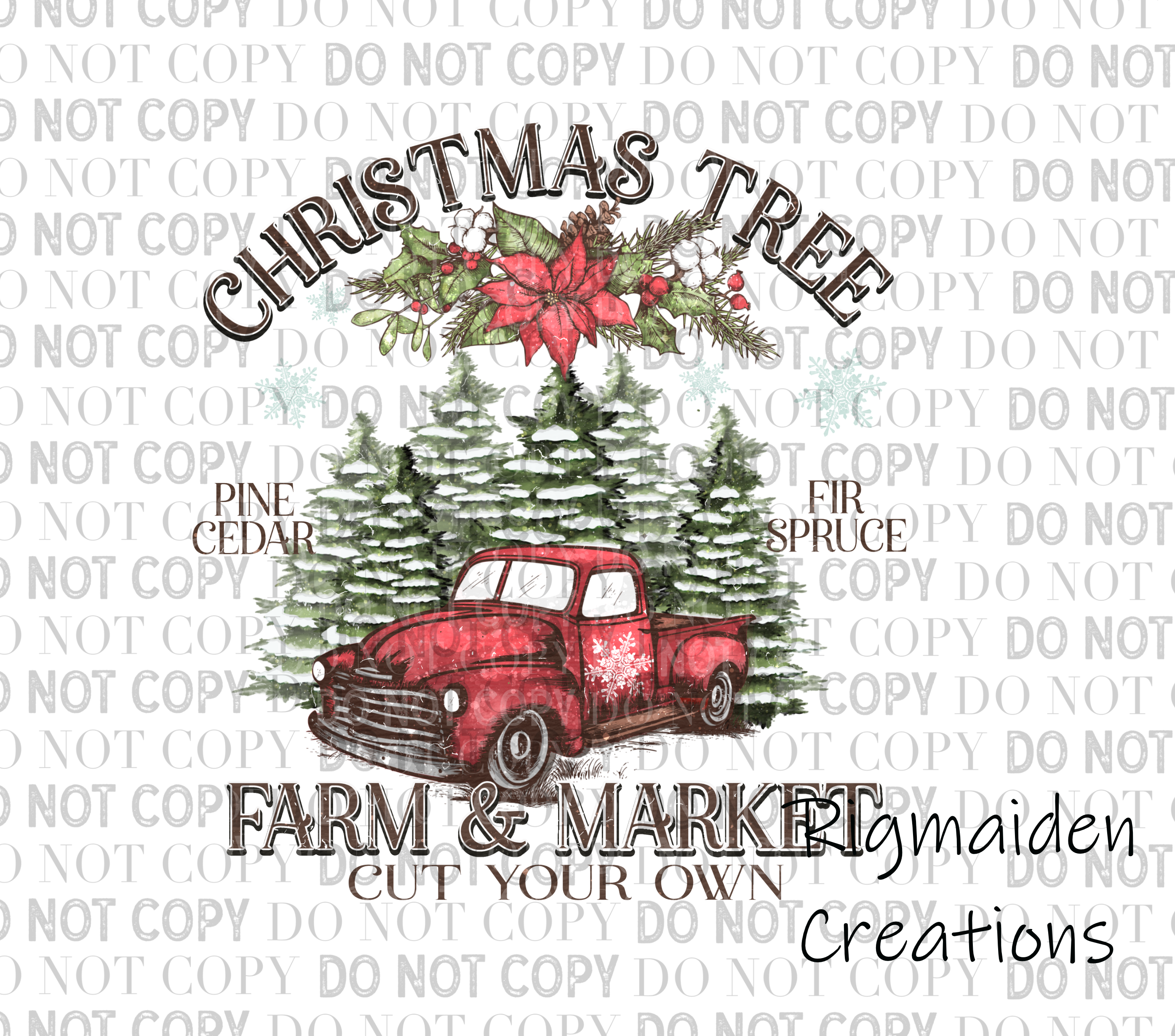 Christmas Tree Market 3.5" Clear Vinyl Decal