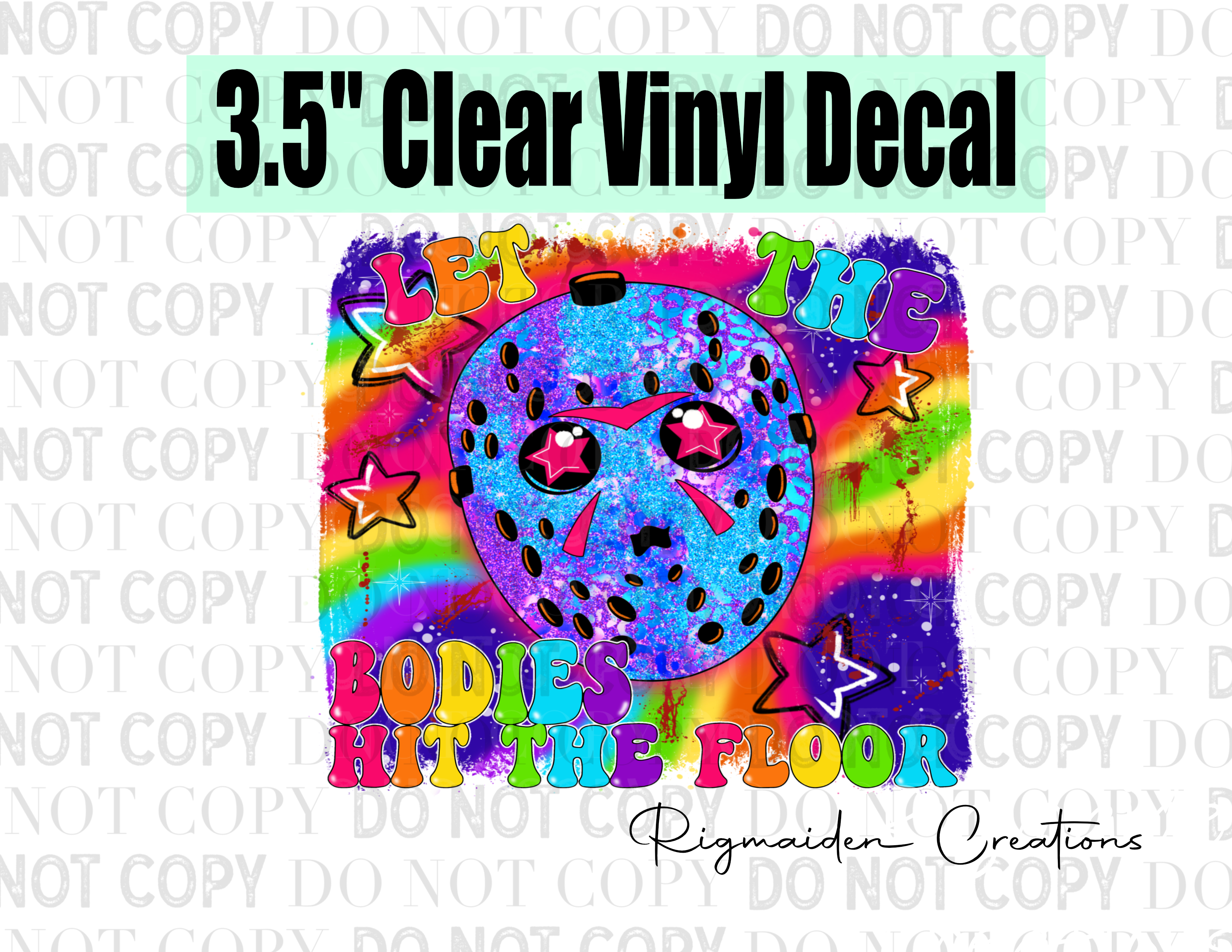 Jason Bodies Hit Floor 3.5" Clear Vinyl Decal