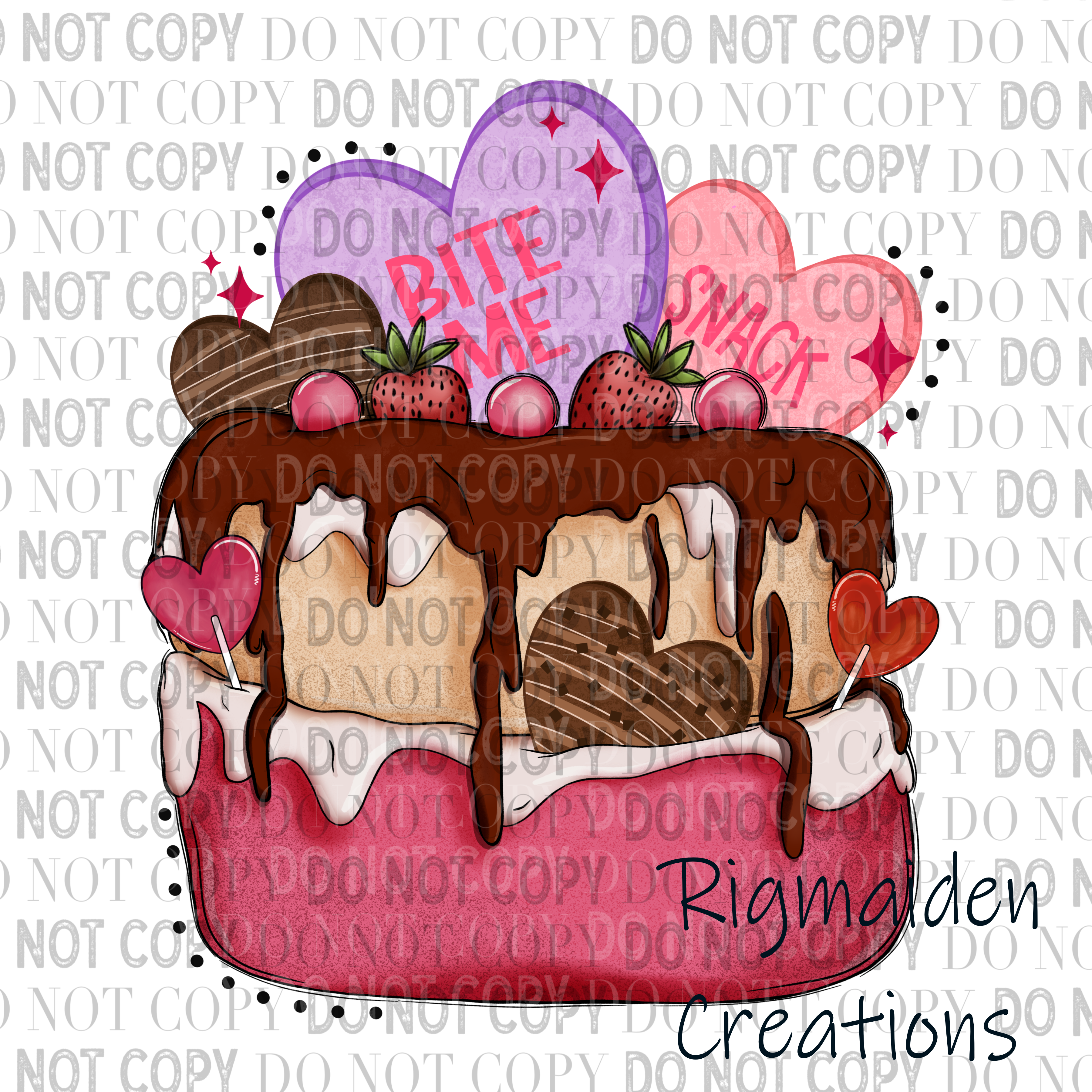 Bite Me Cake 3.5" Clear Vinyl Decal