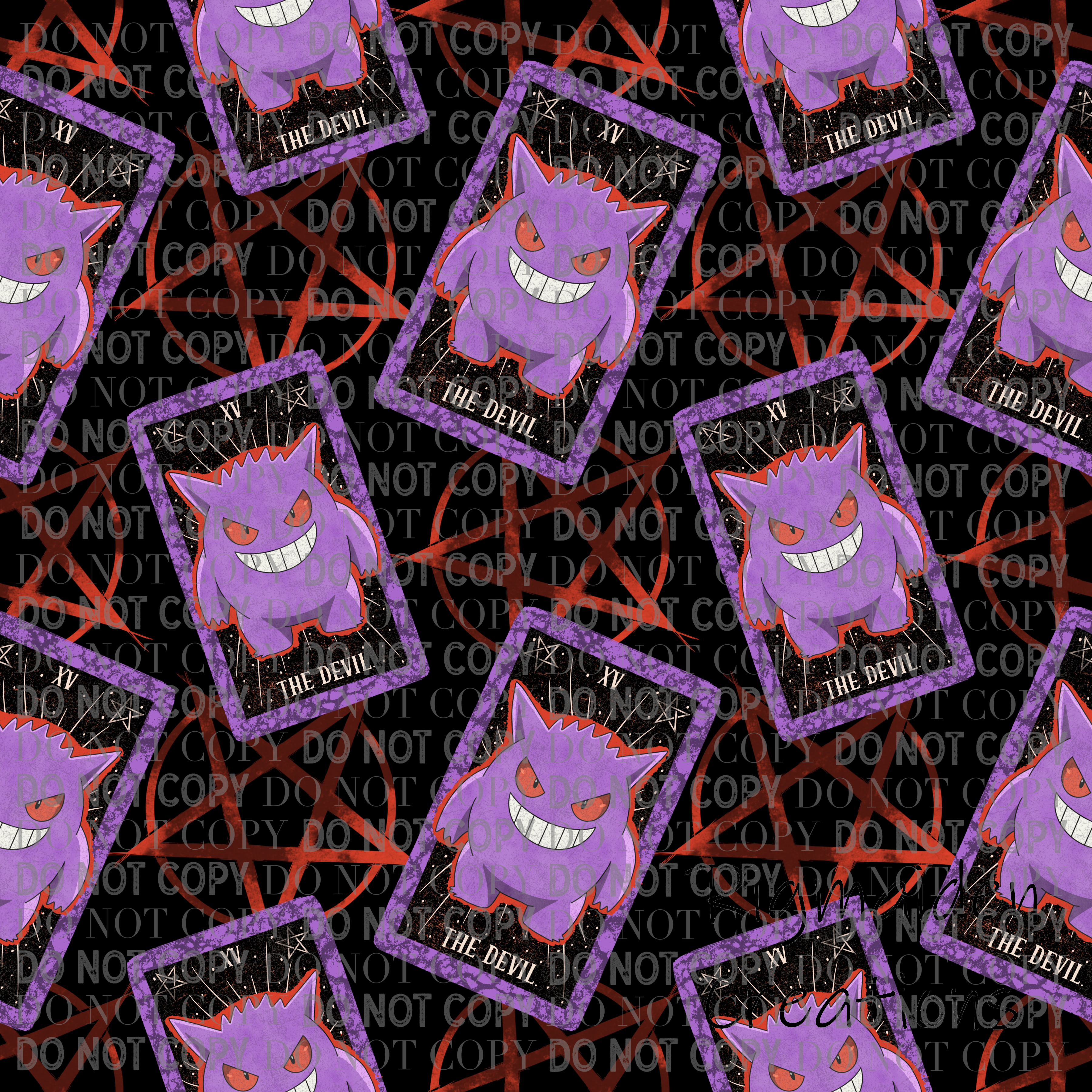 Gengar Dark Red Patterned Vinyl 12x12