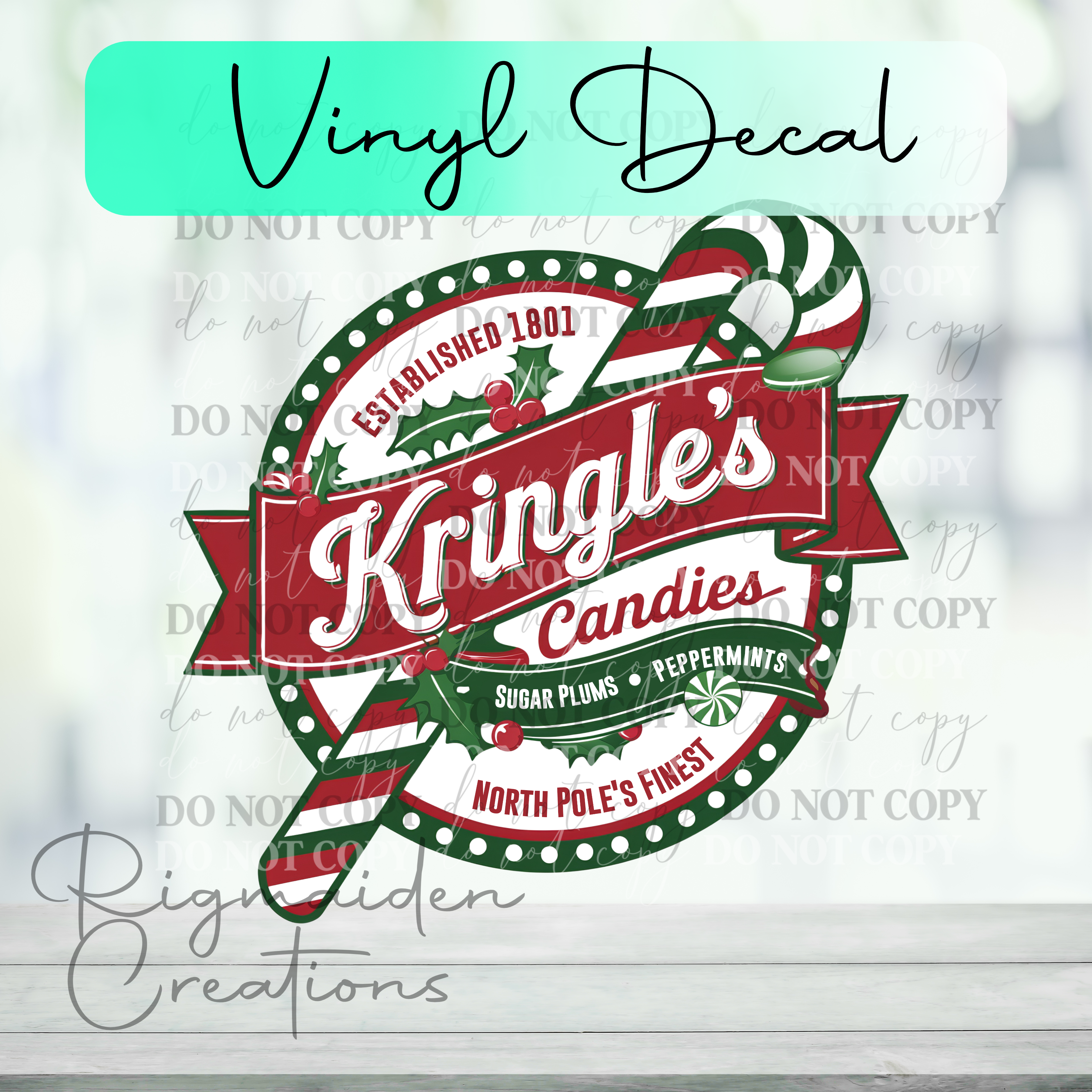 Kringle Candies Christmas Label Vinyl Decal