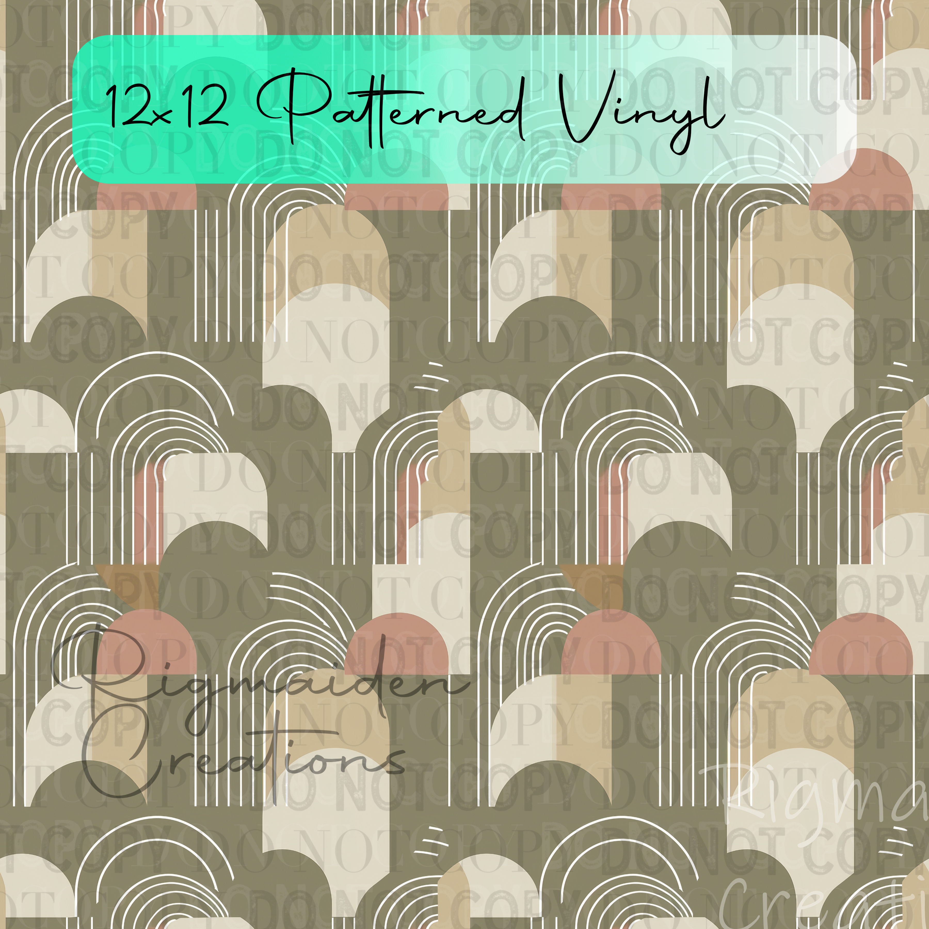 Boho Rainbow Patterned Vinyl 12x12