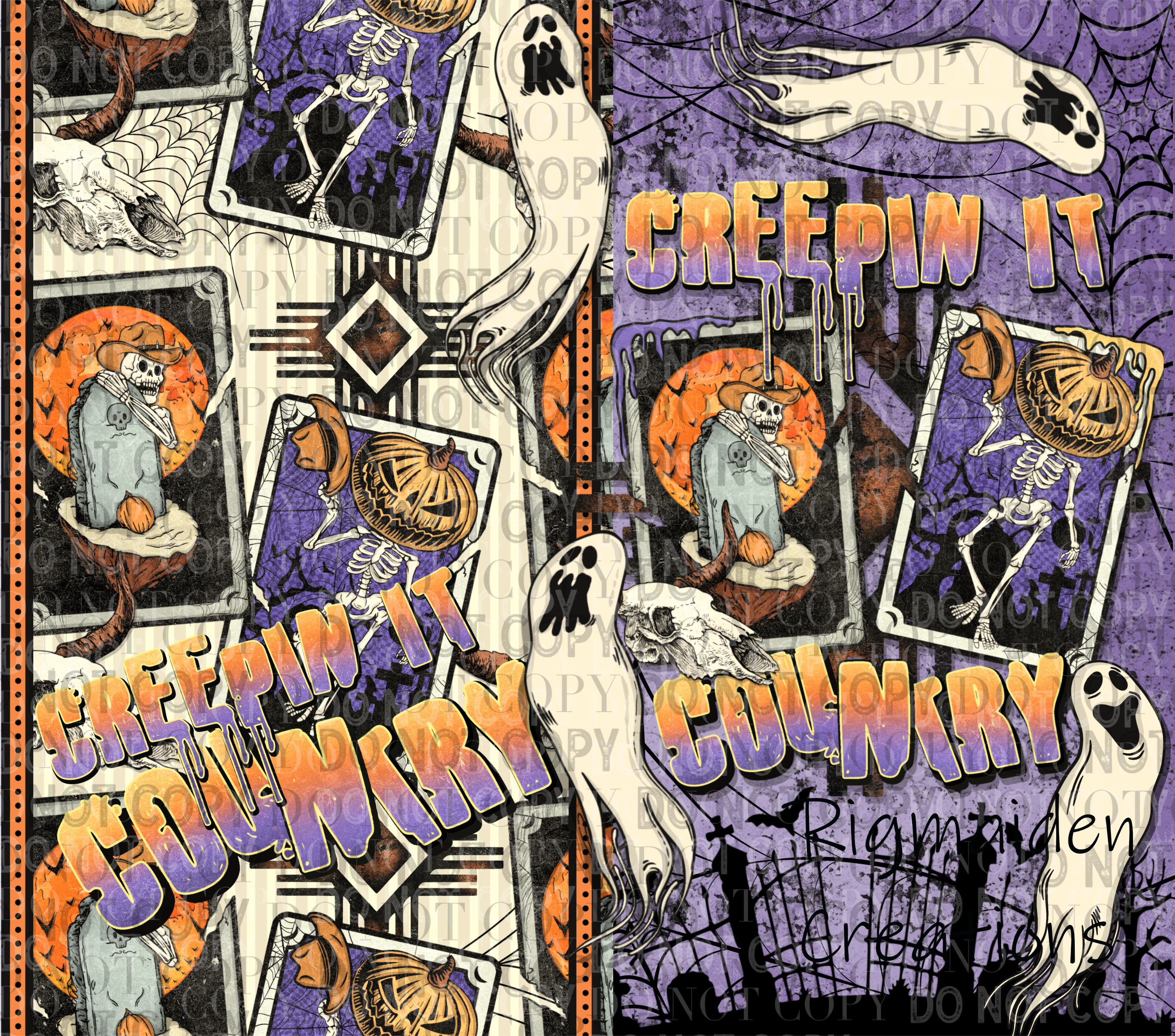 Creepin it Country Dark Purple 20oz Tumbler Wrap