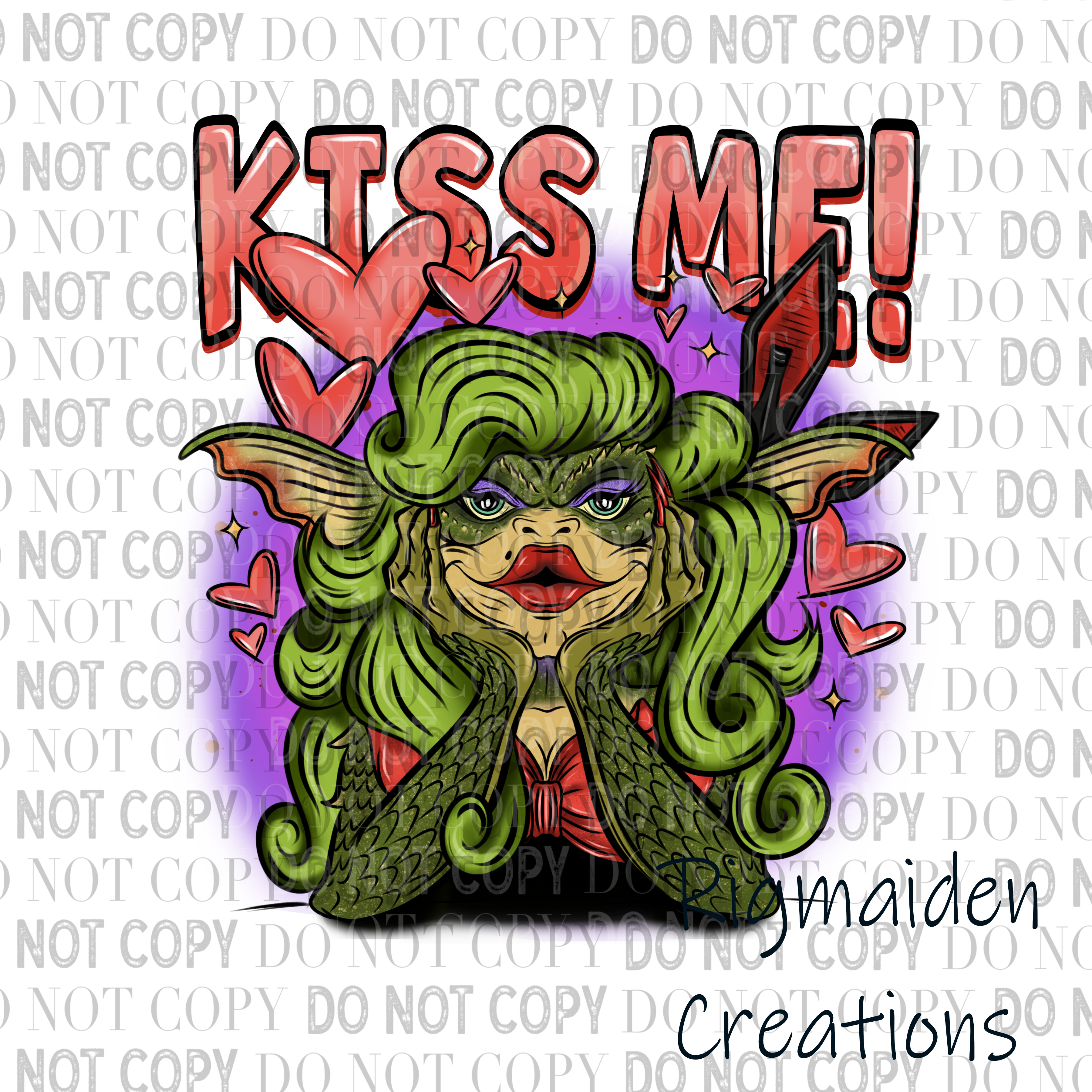 Greta Gremlin Kiss 3.5" Clear Vinyl Decal
