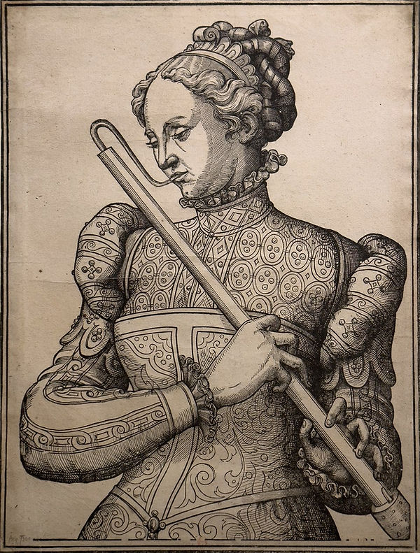 Unknown_Artist_-_Joueuse_de_douaine_circa_1560_(Wood_engraving)_-_(MeisterDrucke-1530978).