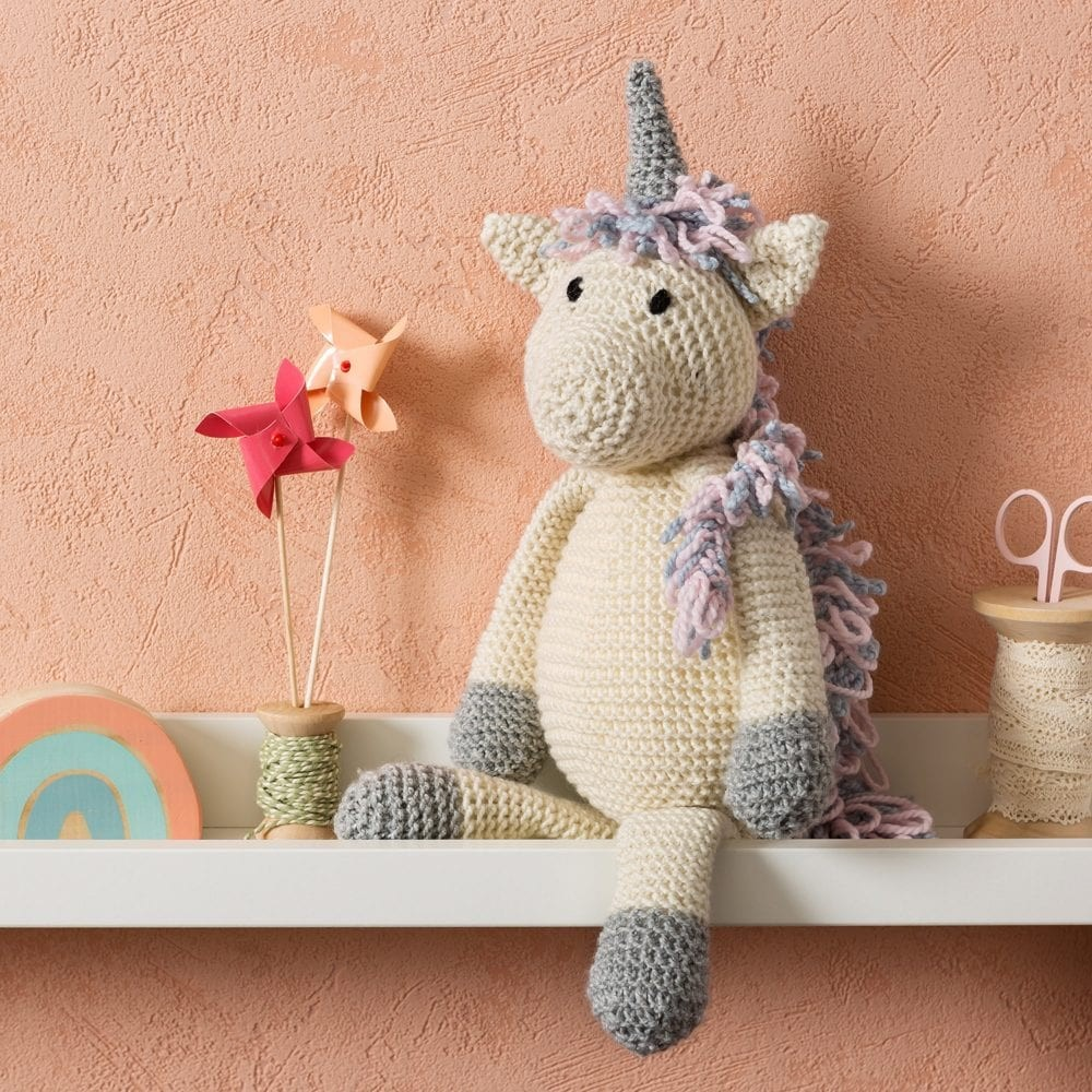 Unicorn Stuffed Animal Toy Knitting Kit Gift Box for Girl Keepsake for Baby Heirloom for Girl Gift for Mom Intermediate Knitt