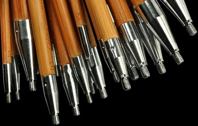 Thumbnail: Chiaogoo Bamboo Knitting Needle TIPS Wood SPIN Needle 4" Inch Small Size US3 4 5 6 7 8 9 10 10.5 for Knitting Red Cord Cable