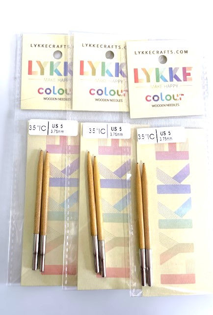 Thumbnail: Lykke Interchangeable Knitting Needle Tips 3.5 Needle Tips pairs of different sizes US 4, 5, 6, 7, 8, 9.