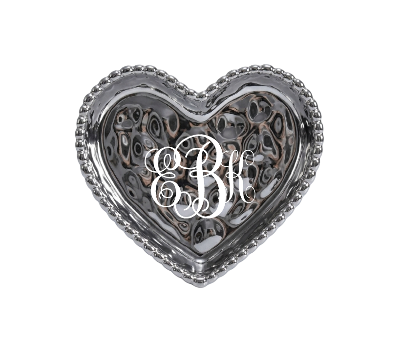 Personalized Silver Mini Heart Dish