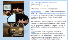 Automated and Connected Vehicles Session IEEE VTC Vancouver Canada 2014 RECAP