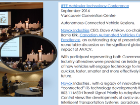 Automated and Connected Vehicles Session IEEE VTC Vancouver Canada 2014 RECAP