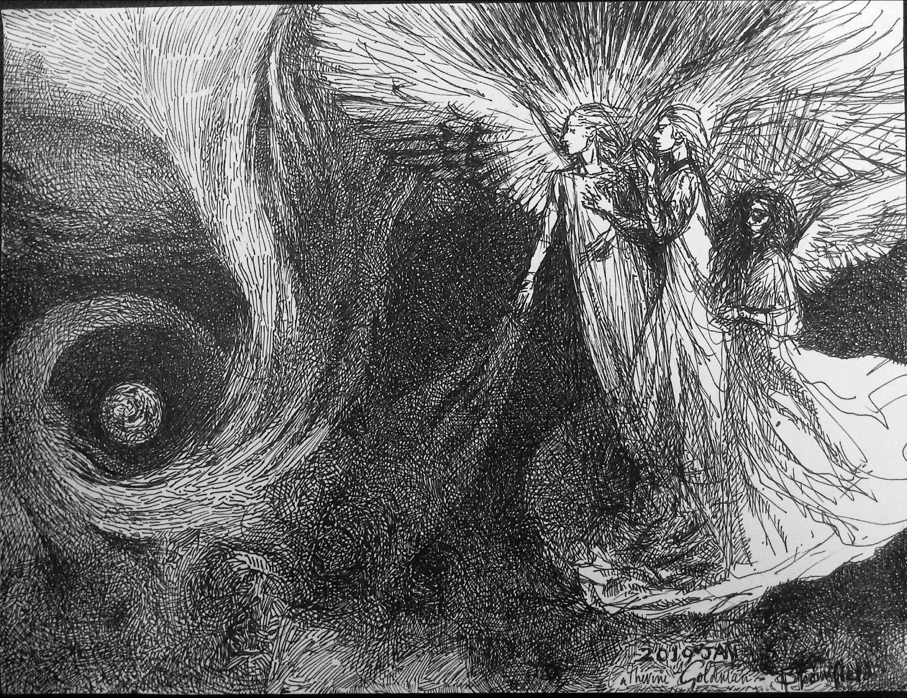 Angels Observe the Little Blue Planet - Catherine Goldman