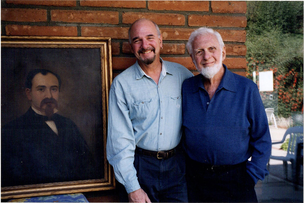 Great Grandfather Moses Haas, the balding scholar, and Father Joseph Philipson