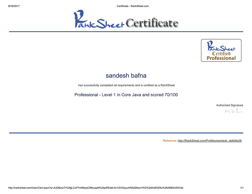 Certificate java - RankSheet-1
