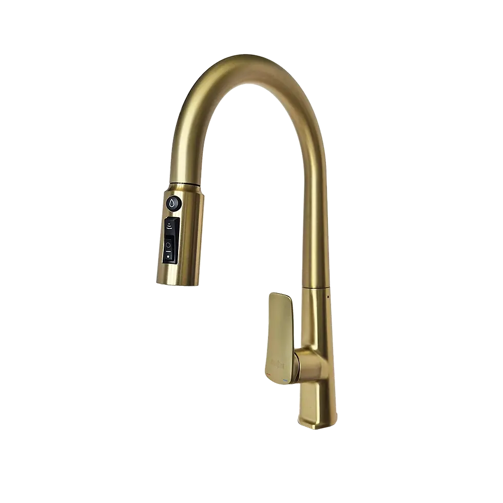 Thumbnail: UKF-B31GD Ultrefina premium 3-in-1 kitchen faucet in brushed gold