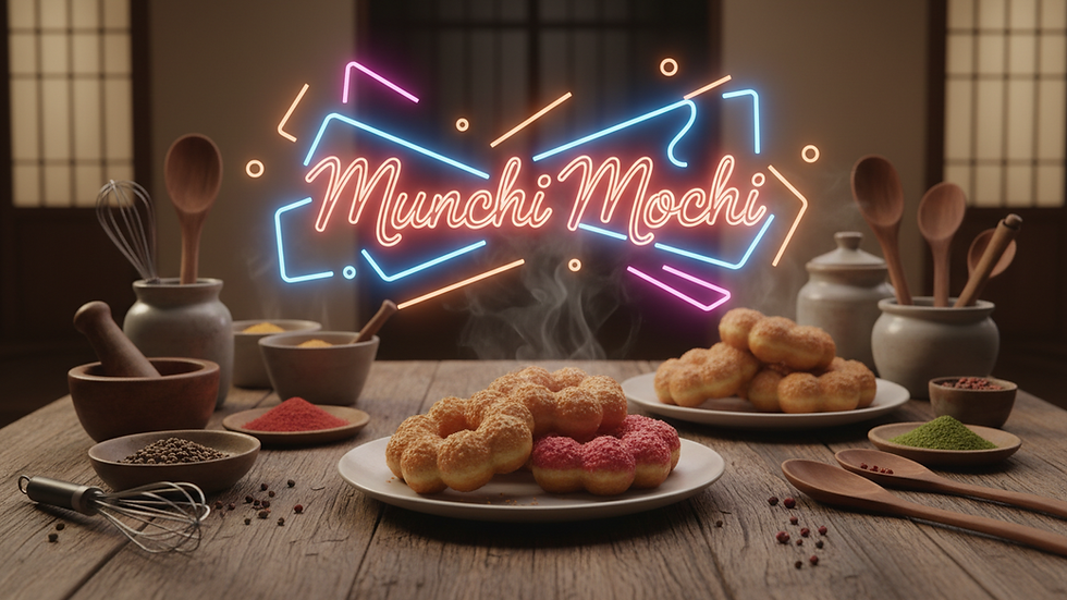 Close-up view of a rustic wooden table with artisan spices and cooking tools