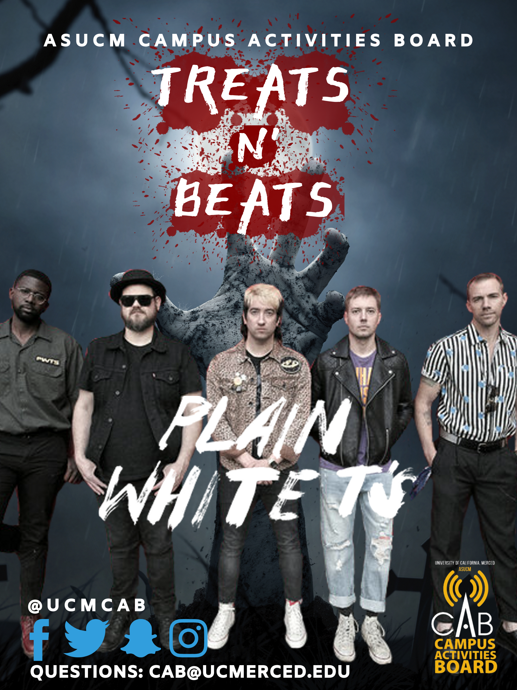 Treats N Beats Plain White T's flyer