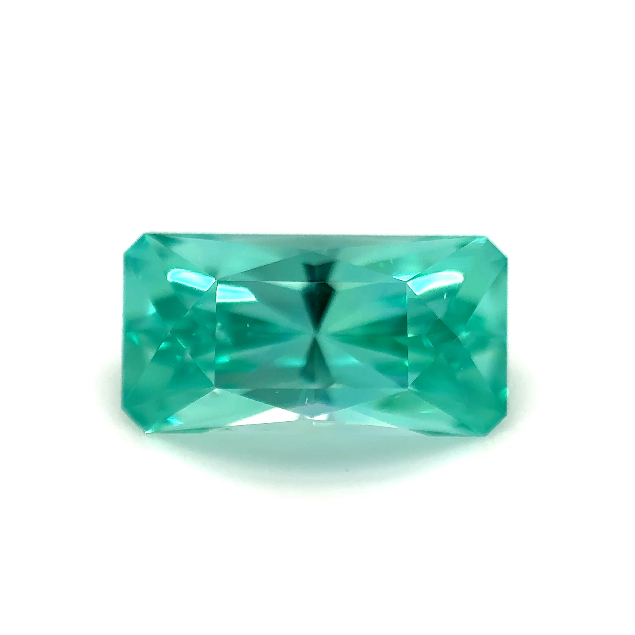Green Lab Sapphire 2.07 cts. 9.2 × 4.8 mm, Radiant Emerald