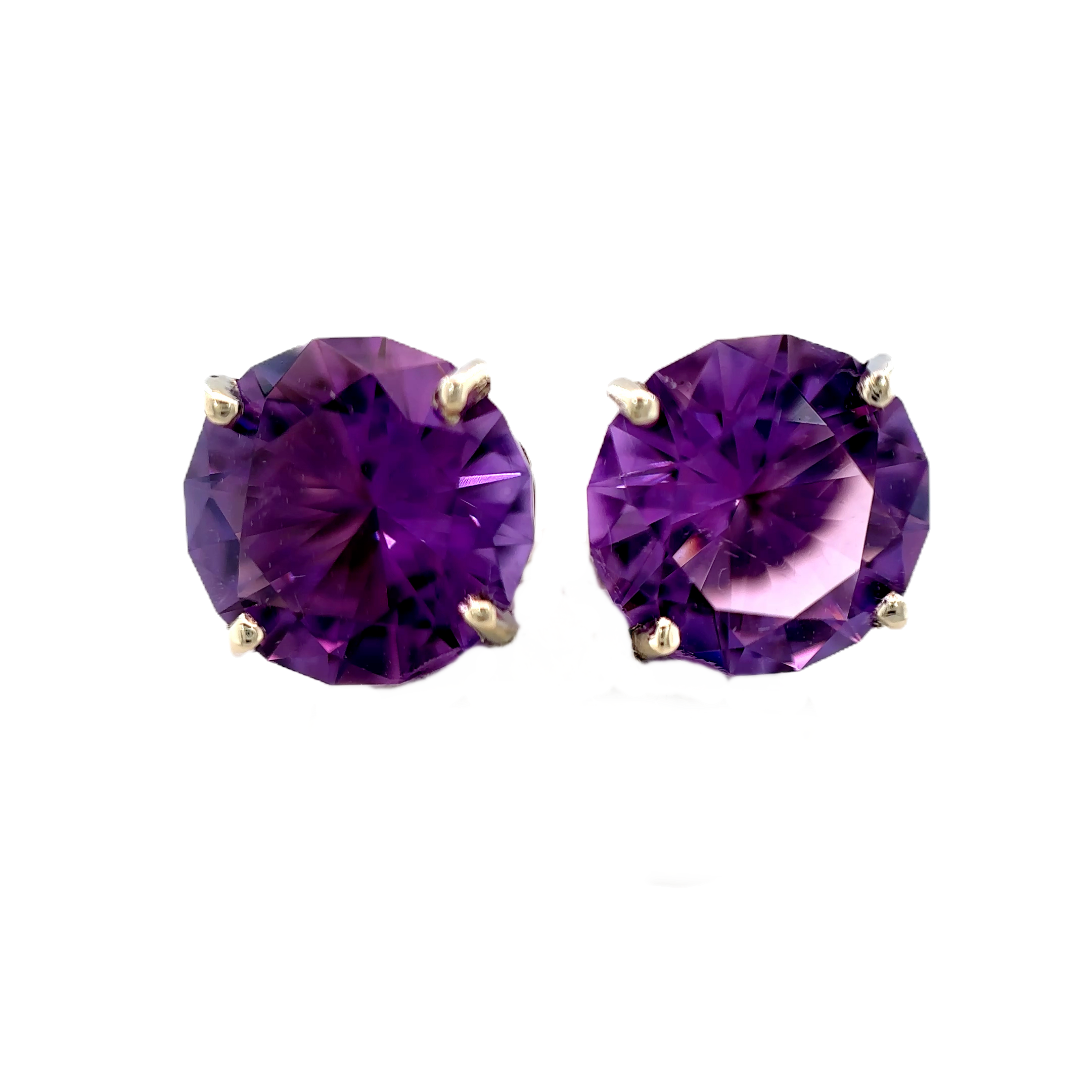 Amethyst Earrings in 10kt White Gold