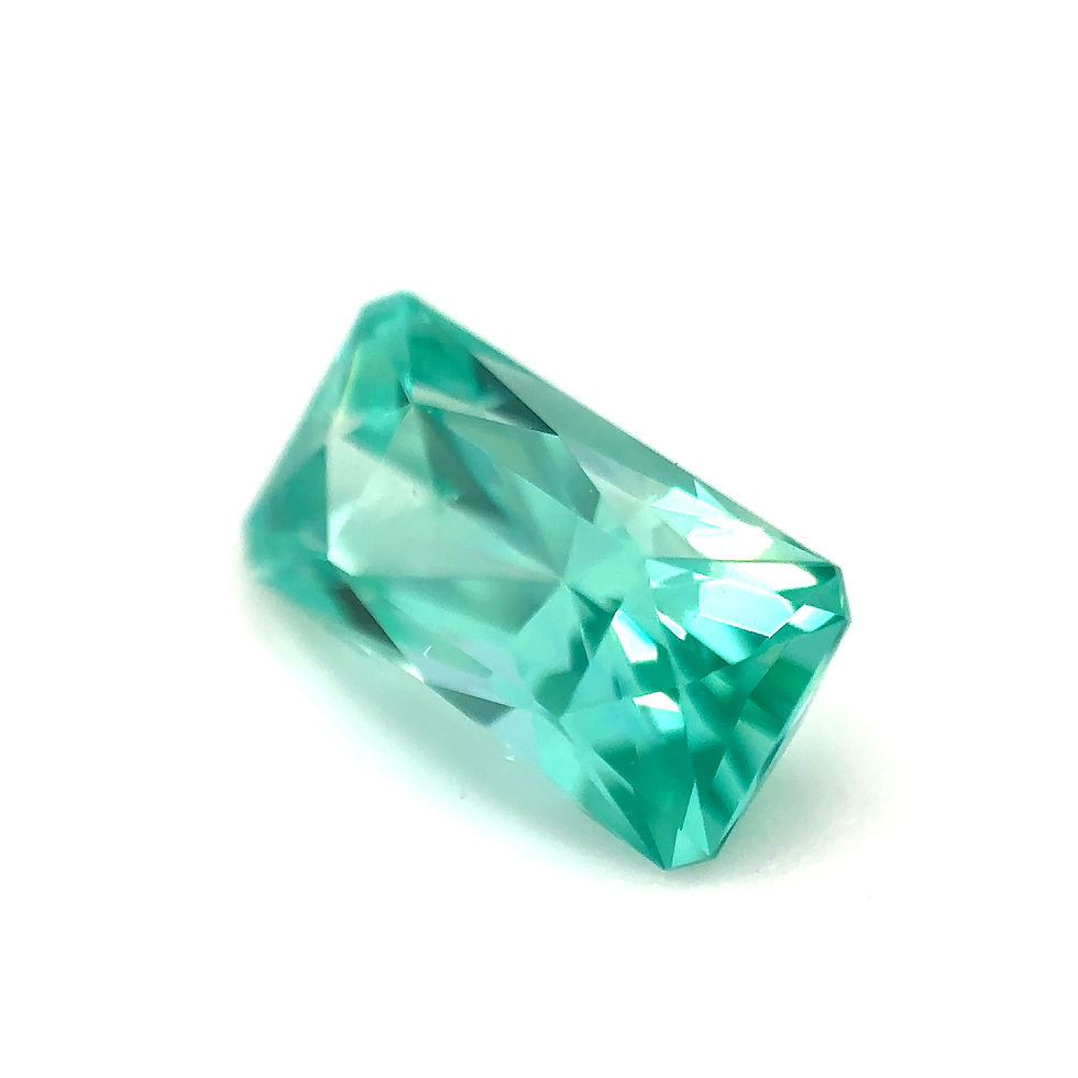 Thumbnail: Green Lab Sapphire 2.07 cts. 9.2 × 4.8 mm, Radiant Emerald