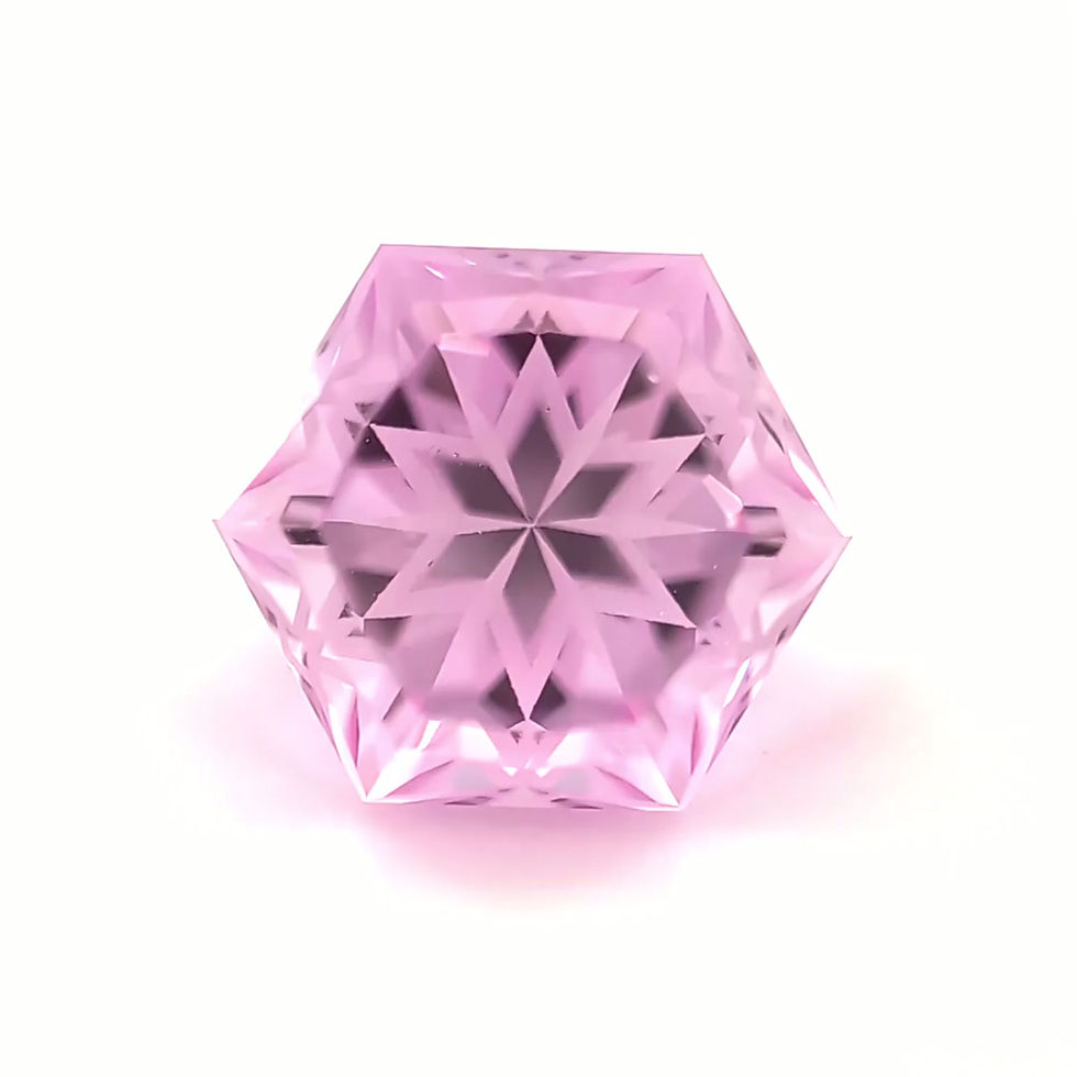 Thumbnail: Pink Lab Sapphire 3.41 cts. 9.2 x 8 mm, Frost Star Hex