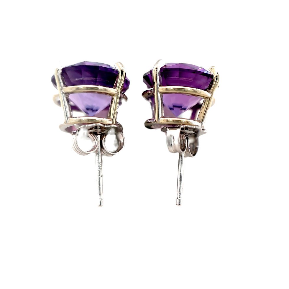 Thumbnail: Amethyst Earrings in 10kt White Gold