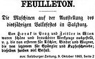 Johann Horak Salzburger Zeitung 1865