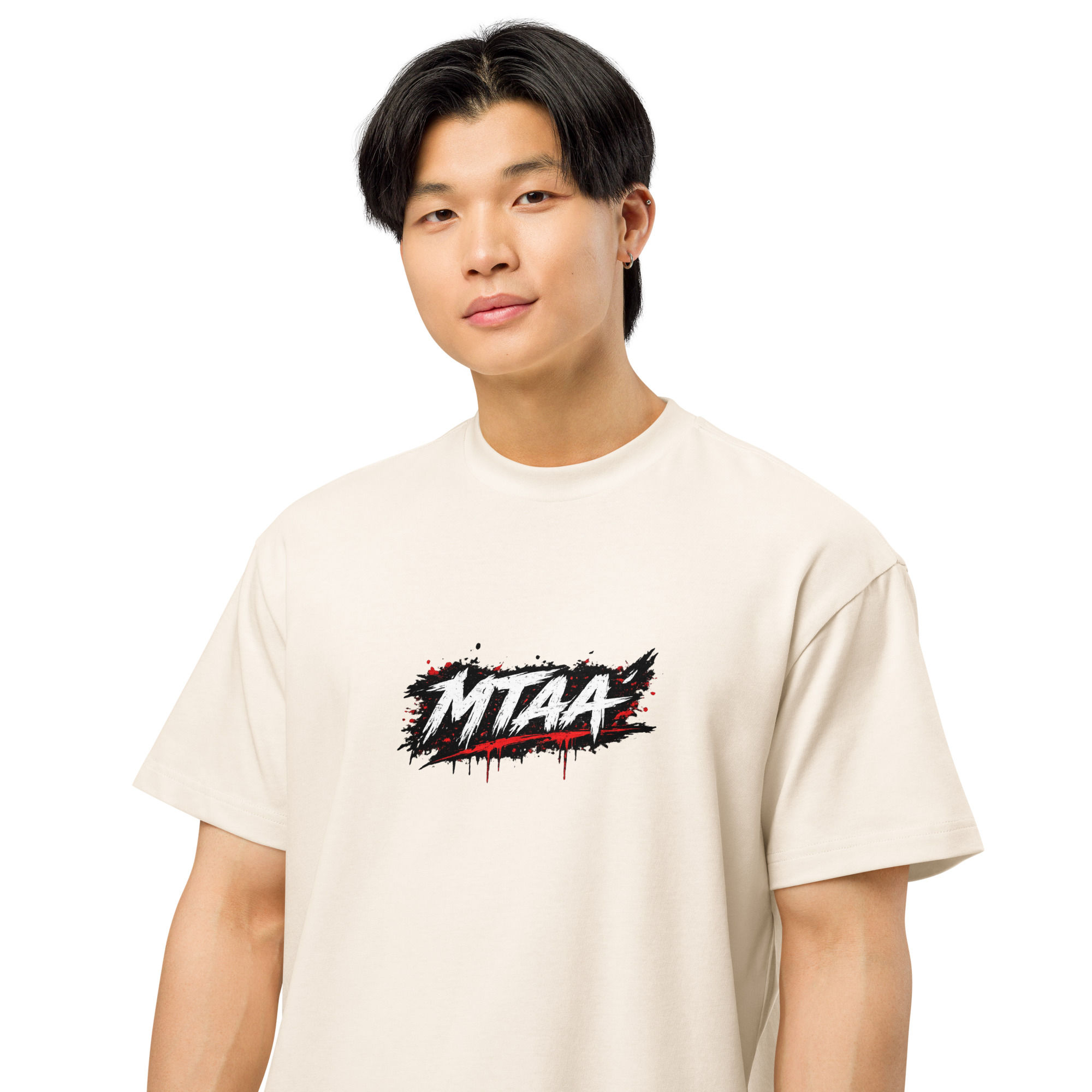 Men’s Red Dot Oversized Tee (Cream)