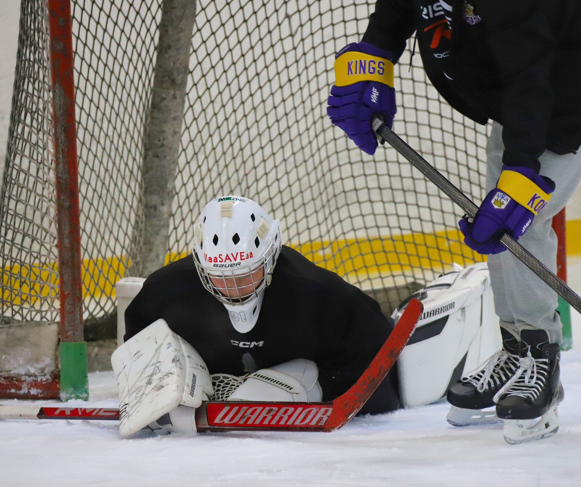 Nice last minute save by the goalie