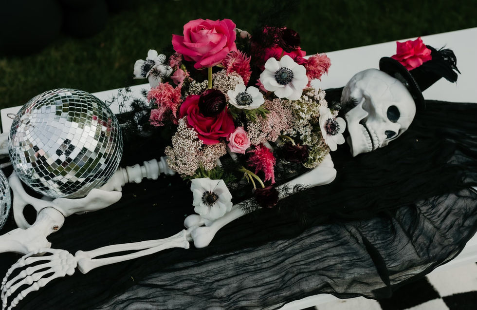 PCE Halloween - close up of skeleton floral 