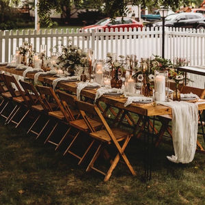 Family Dinner - Full set-up with table setting and floral center pieces