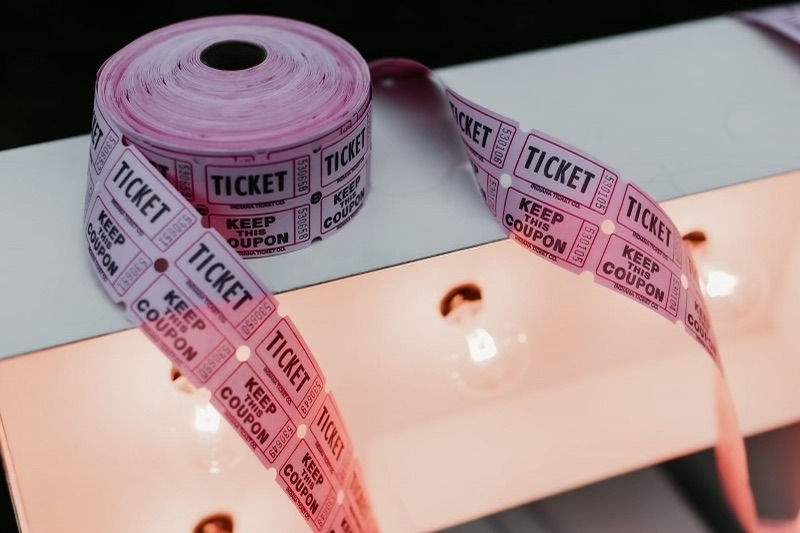PCE Halloween - admit one tickets with alpha lit sign