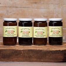 Jars of Wallingford Farm fruit spreads.
