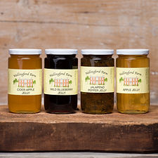 Jars of Wallingford Farm jellies.