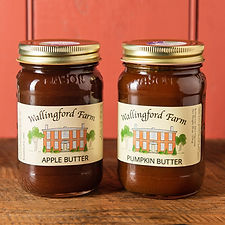 Jars of Wallingford Farm fruit butters.