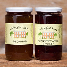 Jars of Wallingford Farm chutneys.