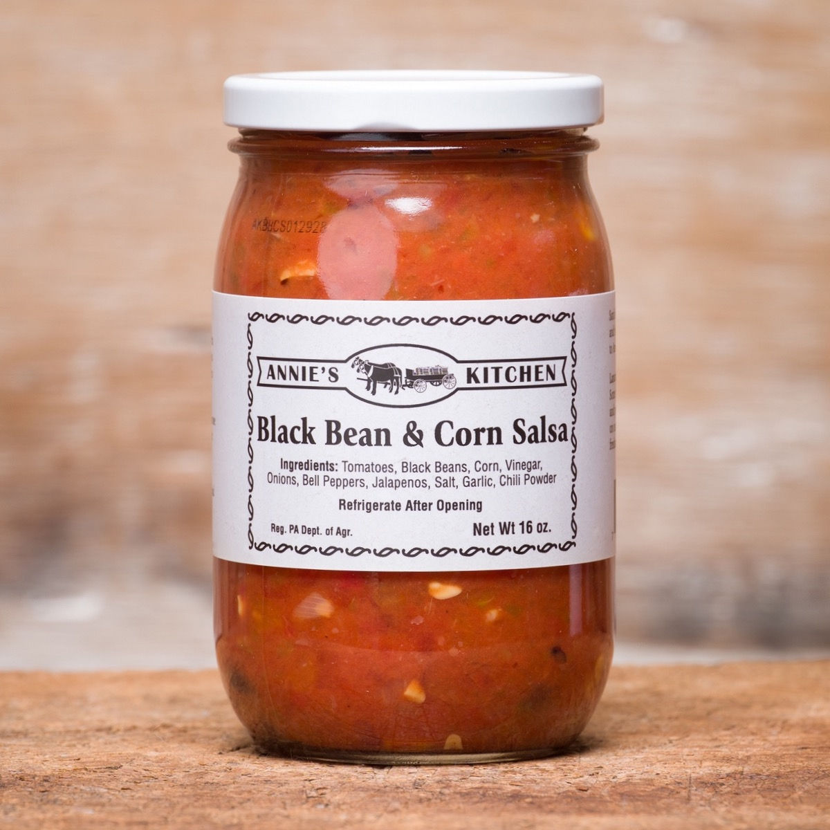 Jar of Annie's Kitchen Black Bean & Corn Salsa