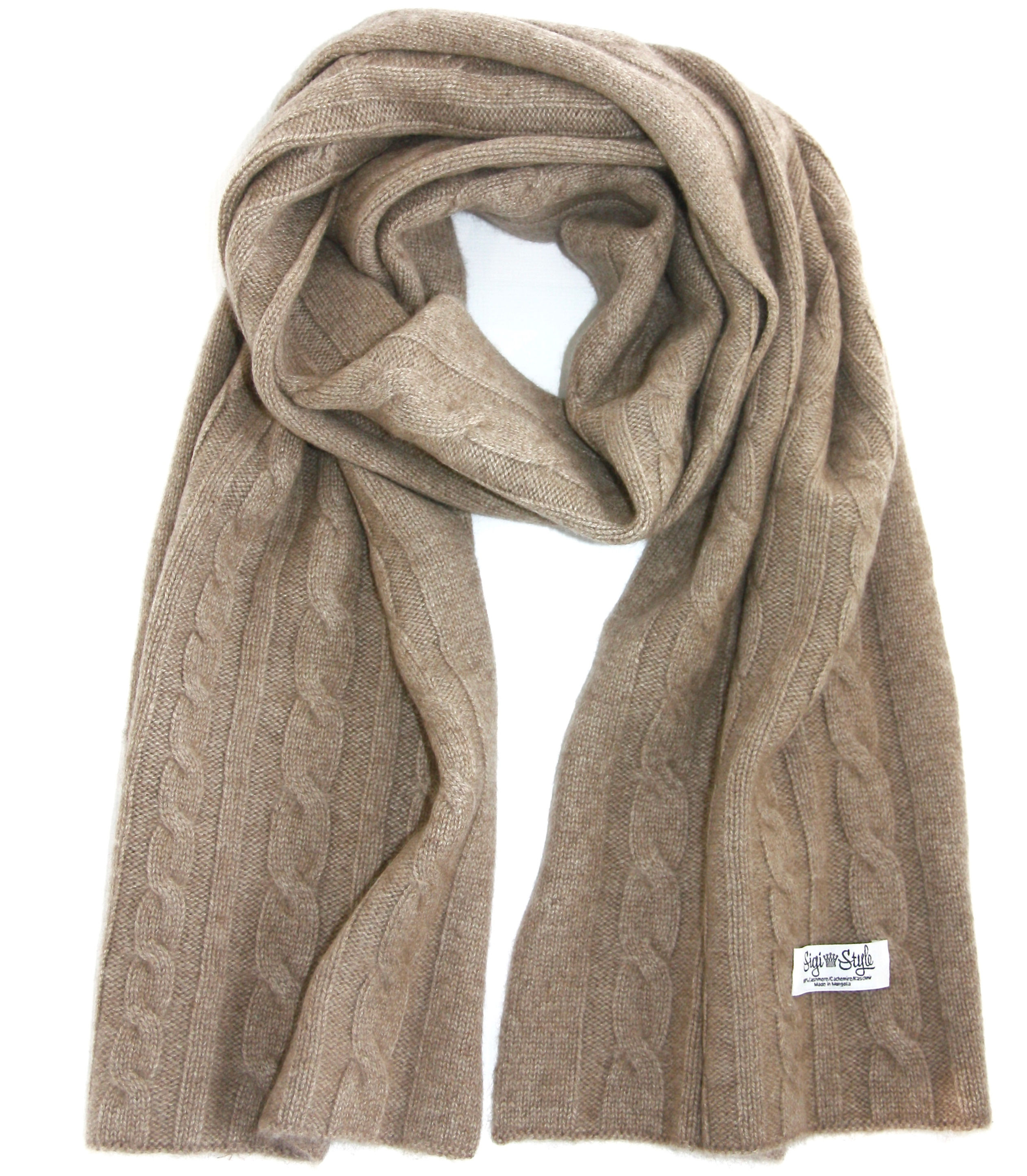 The Cable Scarf - Natural Cashmere