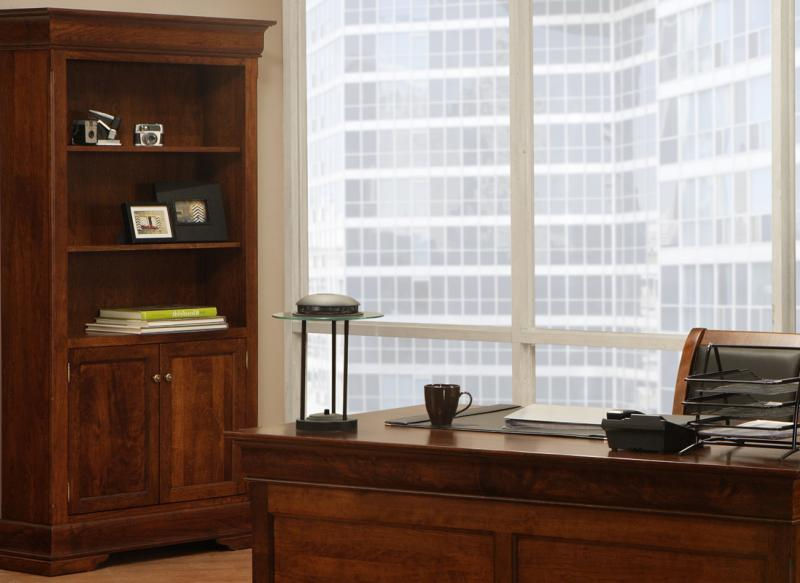 Solid wood home office desk and bookcase from Oak Unlimited Furniture