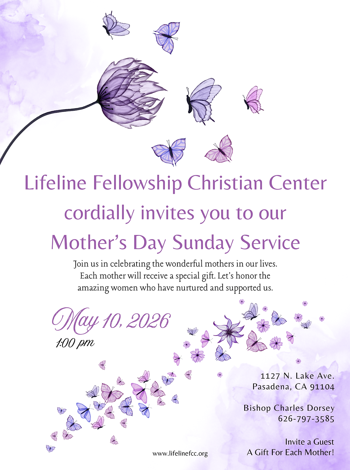 Purple Lavender and White Elegant Floral Mother's Day Flyer.png