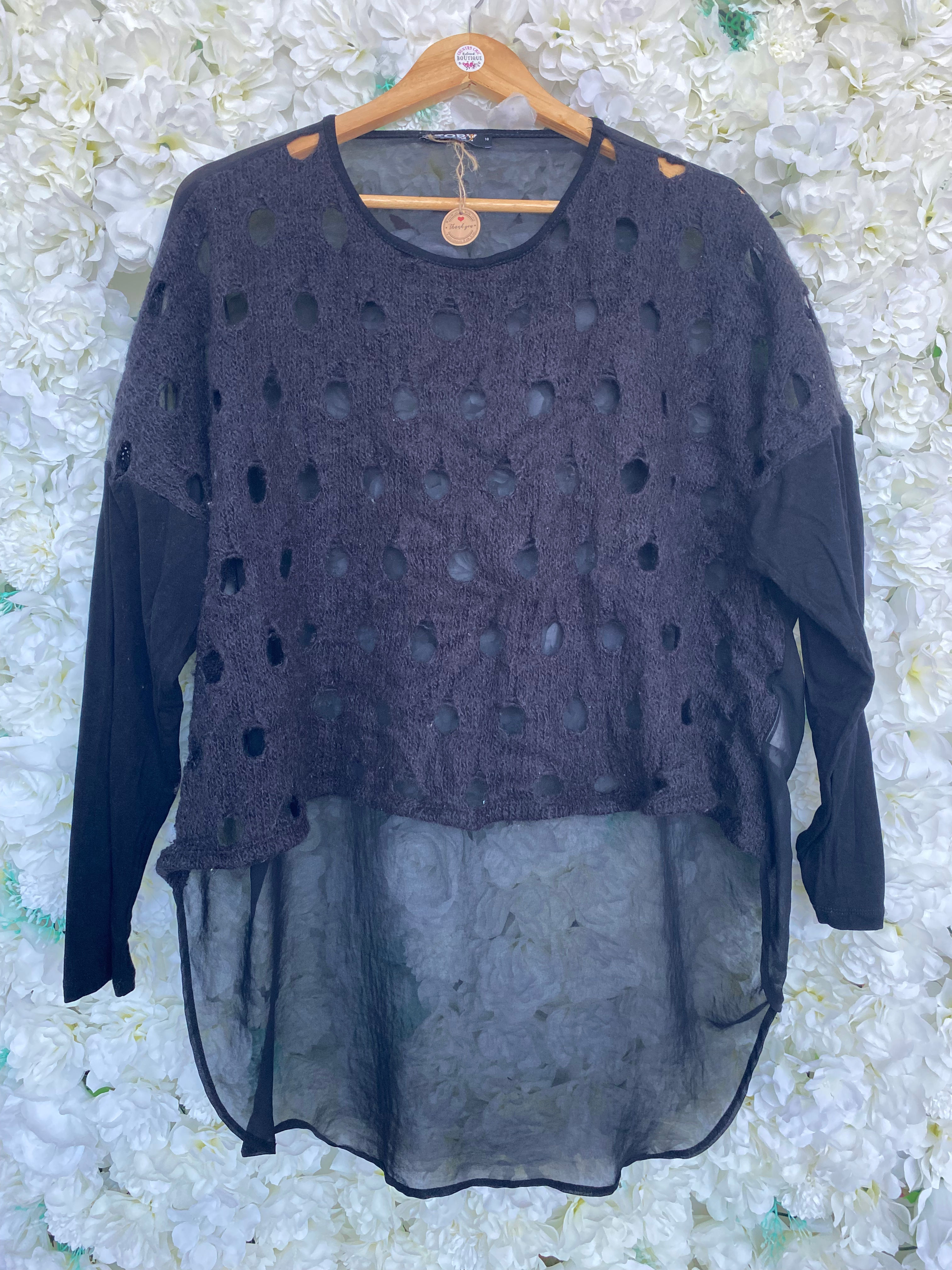 🌸 Toby Knot/Sheer Top Sz 16